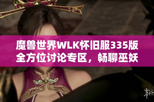 魔兽世界WLK怀旧服335版全方位讨论专区，畅聊巫妖王之怒游戏体验