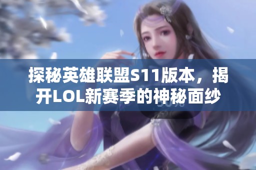 探秘英雄联盟S11版本，揭开LOL新赛季的神秘面纱