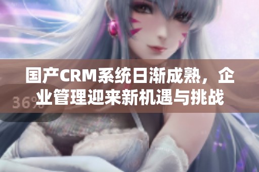 国产CRM系统日渐成熟，企业管理迎来新机遇与挑战