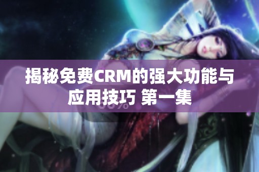 揭秘免费CRM的强大功能与应用技巧 第一集