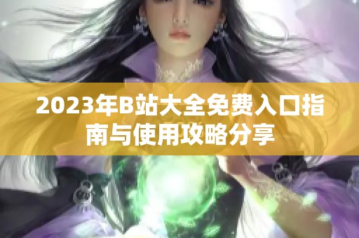 2023年B站大全免费入口指南与使用攻略分享