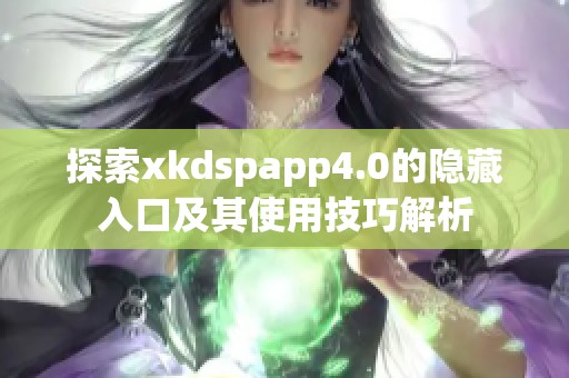 探索xkdspapp4.0的隐藏入口及其使用技巧解析