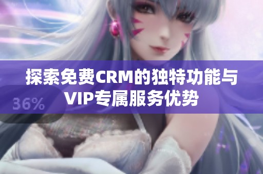 探索免费CRM的独特功能与VIP专属服务优势