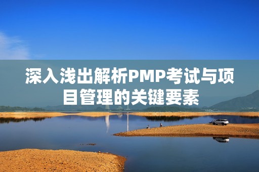 深入浅出解析PMP考试与项目管理的关键要素