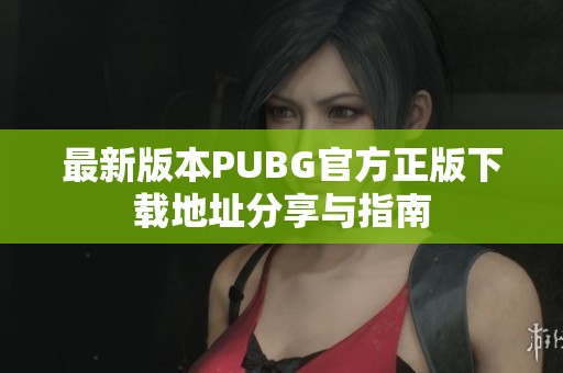 最新版本PUBG官方正版下载地址分享与指南