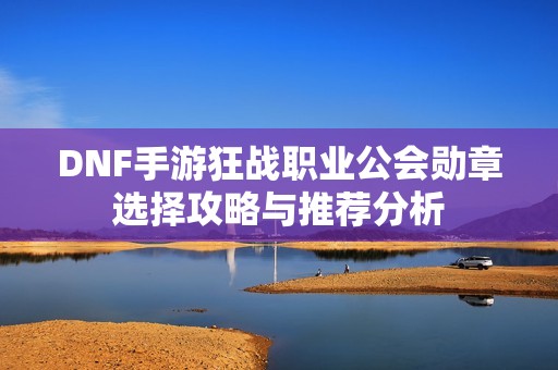 DNF手游狂战职业公会勋章选择攻略与推荐分析