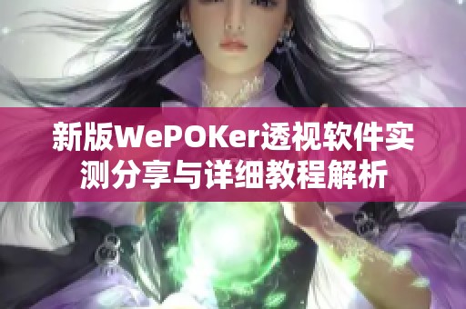 新版WePOKer透视软件实测分享与详细教程解析