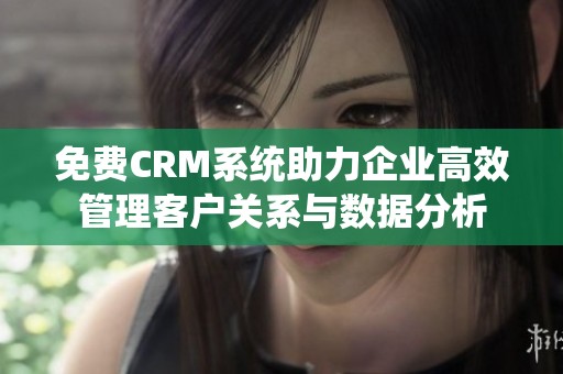 免费CRM系统助力企业高效管理客户关系与数据分析