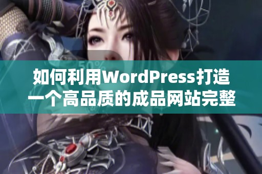 如何利用WordPress打造一个高品质的成品网站完整指南