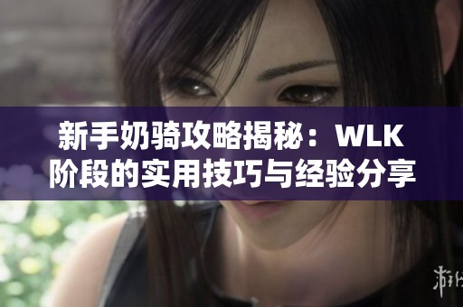 新手奶骑攻略揭秘：WLK阶段的实用技巧与经验分享