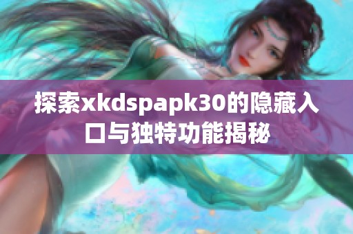 探索xkdspapk30的隐藏入口与独特功能揭秘