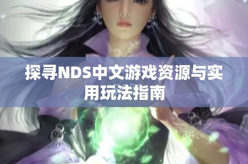 探寻NDS中文游戏资源与实用玩法指南